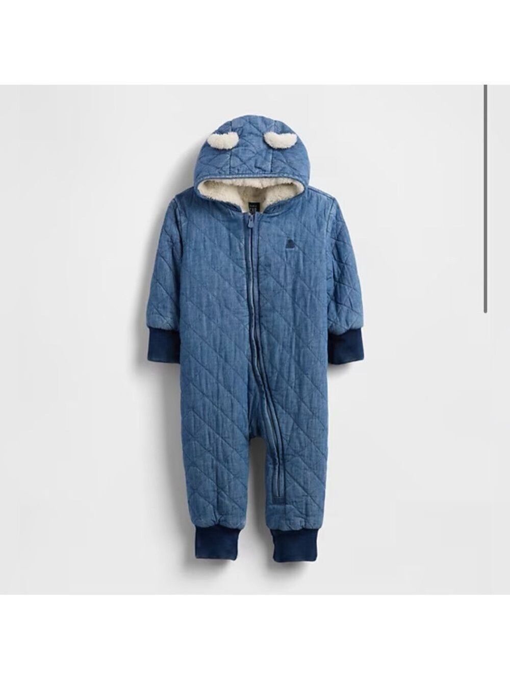 Gap Baby Quilted Denim Cozy One-Piece Infant Baby Bunting Coat NWT 3-6 Months